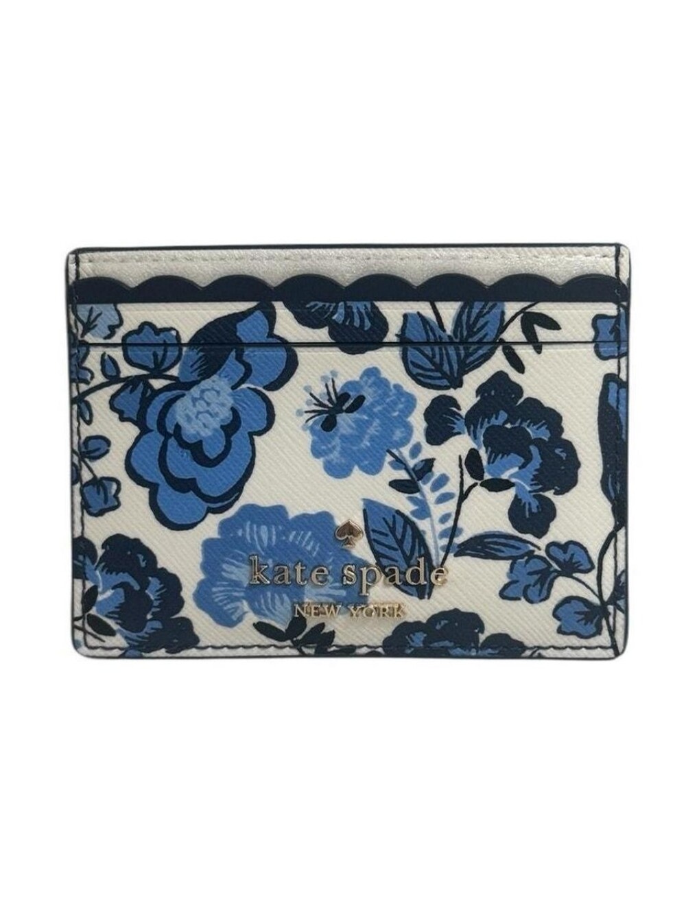 Kate Spade Madison Blue Floral Small Leather Coin Purse NWT